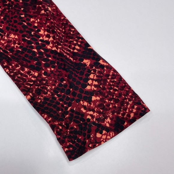 PURE Collection Dress Size 8 / 10 Red Snakeskin Button Front Empire Long Sleeve - Picture 4 of 8